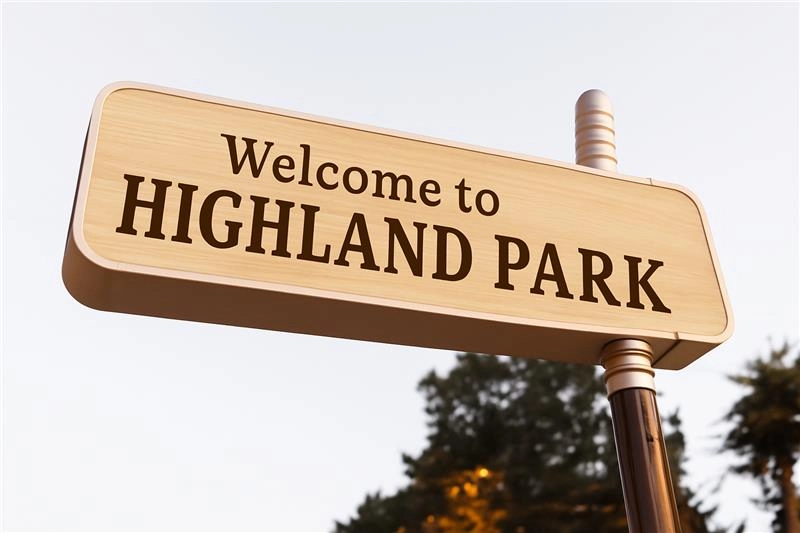 Welcome to Highland park wood signage.